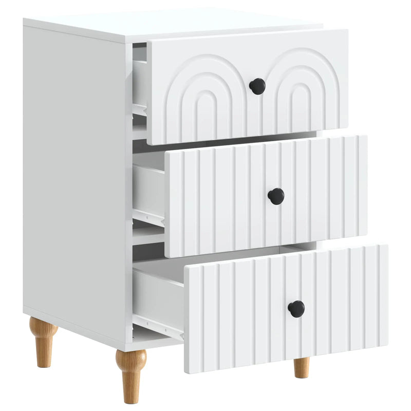 Bedside Cabinet White 43x 41 x 66.5 cm Engineered Wood