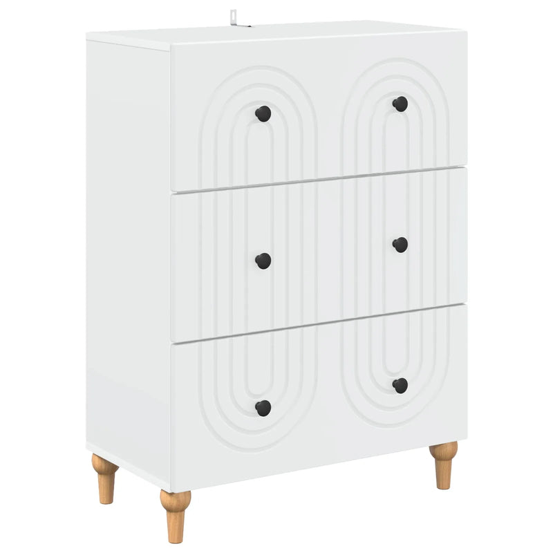 Drawer Cabinet White 66 x 34.5 x 90 cm Engineered Wood