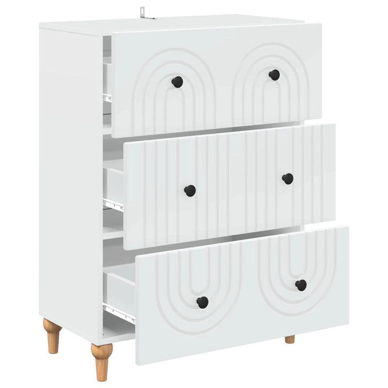 Drawer Cabinet White 66 x 34.5 x 90 cm Engineered Wood
