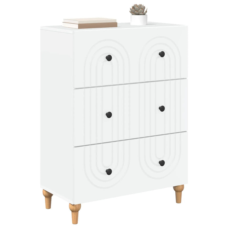 Drawer Cabinet White 66 x 34.5 x 90 cm Engineered Wood