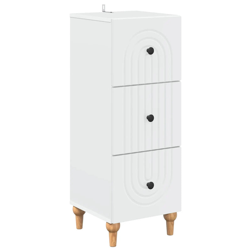Drawer Cabinet White 33 x 34.5 x 90 cm Engineered Wood