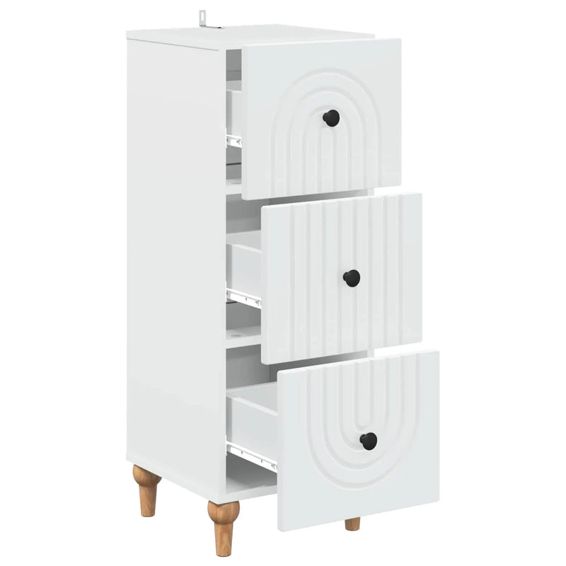 Drawer Cabinet White 33 x 34.5 x 90 cm Engineered Wood