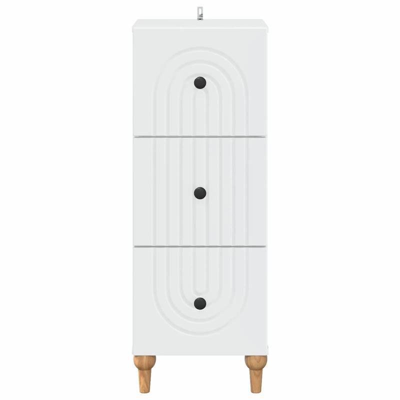 Drawer Cabinet White 33 x 34.5 x 90 cm Engineered Wood