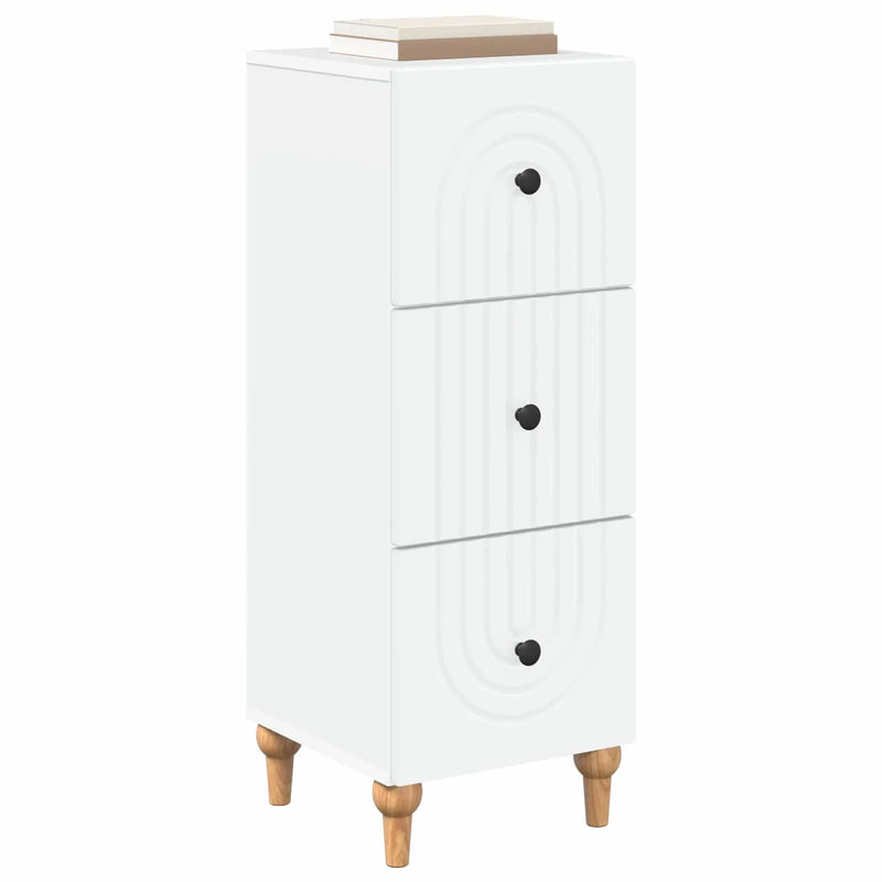Drawer Cabinet White 33 x 34.5 x 90 cm Engineered Wood
