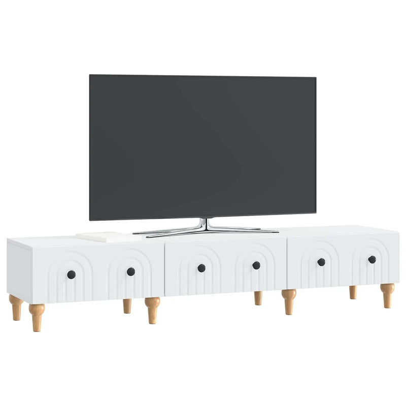 TV Cabinet with Drawer White 147 x 34.5 x 30 cm Engineered Wood
