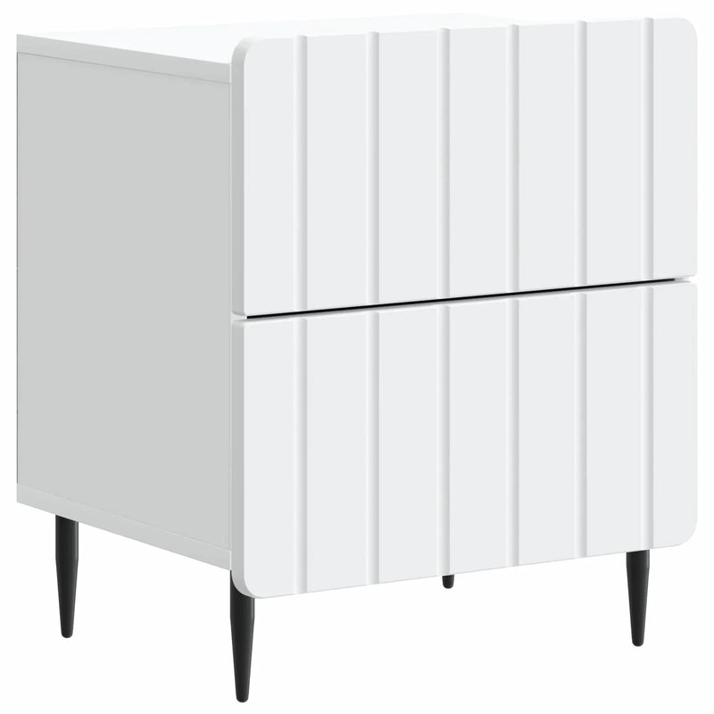 Bedside Cabinet White 43 x 34.5 x 49.5 cm Engineered Wood