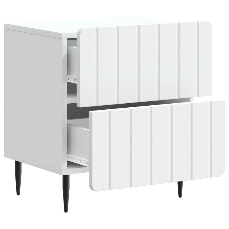 Bedside Cabinet White 43 x 34.5 x 49.5 cm Engineered Wood