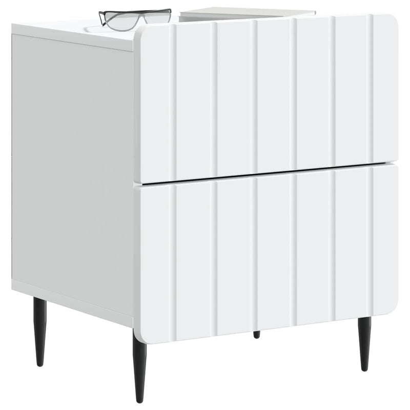 Bedside Cabinet White 43 x 34.5 x 49.5 cm Engineered Wood