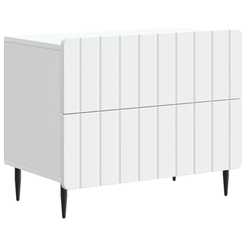 Bedside Cabinet White 62 x 34.5 x 49.5 cm Engineered Wood