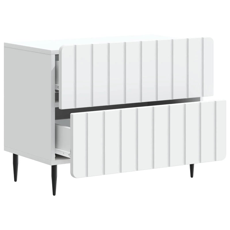Bedside Cabinet White 62 x 34.5 x 49.5 cm Engineered Wood