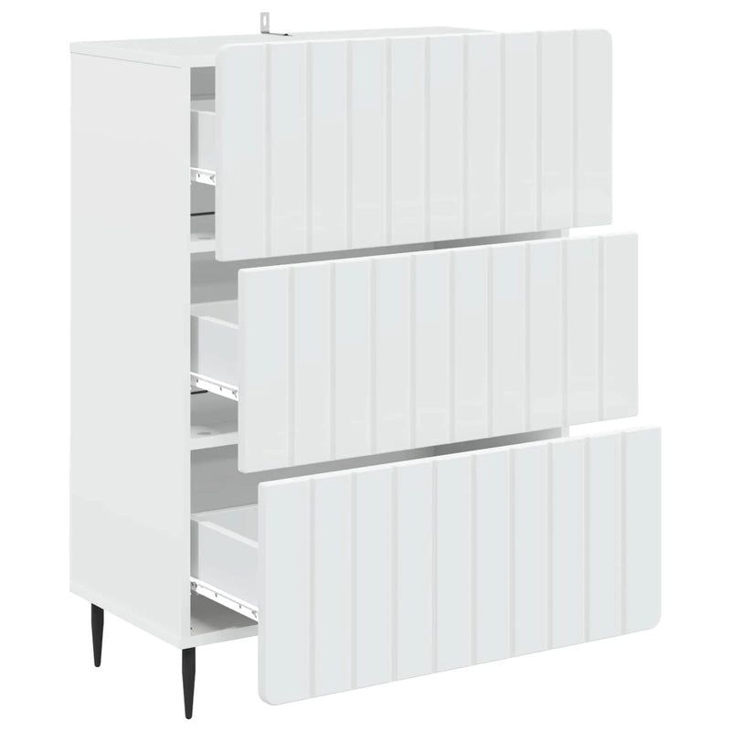 Drawer Cabinet White 66 x 34.5 x 92 cm Engineered Wood