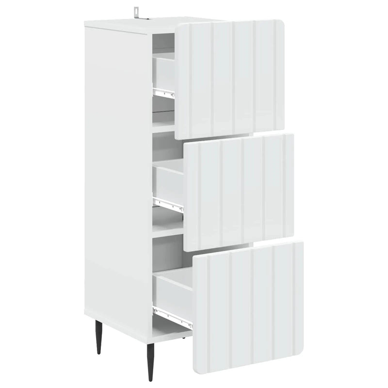 Drawer Cabinet White 33 x 34.5 x 92 cm Engineered Wood
