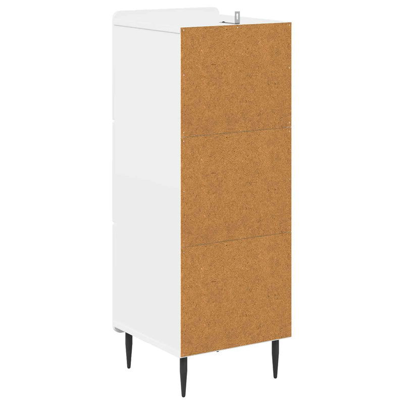 Drawer Cabinet White 33 x 34.5 x 92 cm Engineered Wood