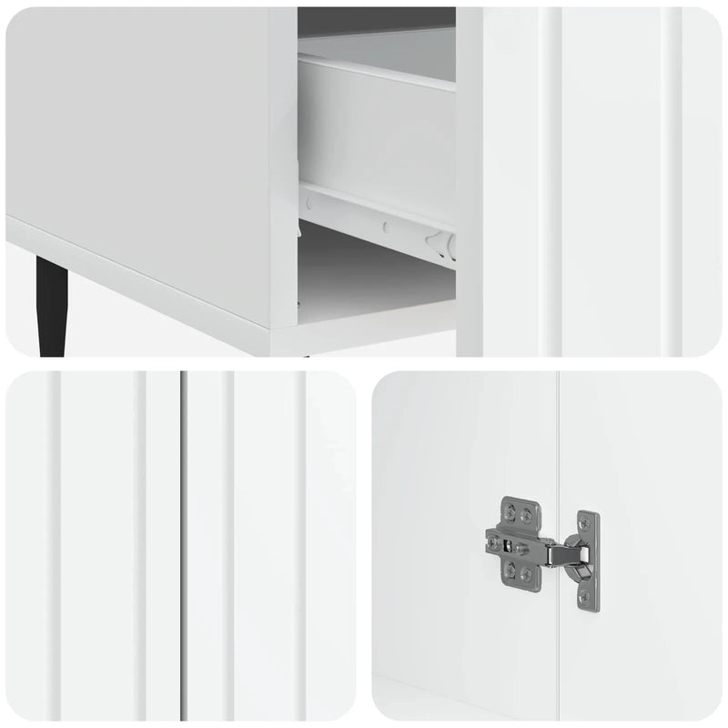 Sideboard with Drawer White 66 x 34.5 x 97 cm Engineered Wood
