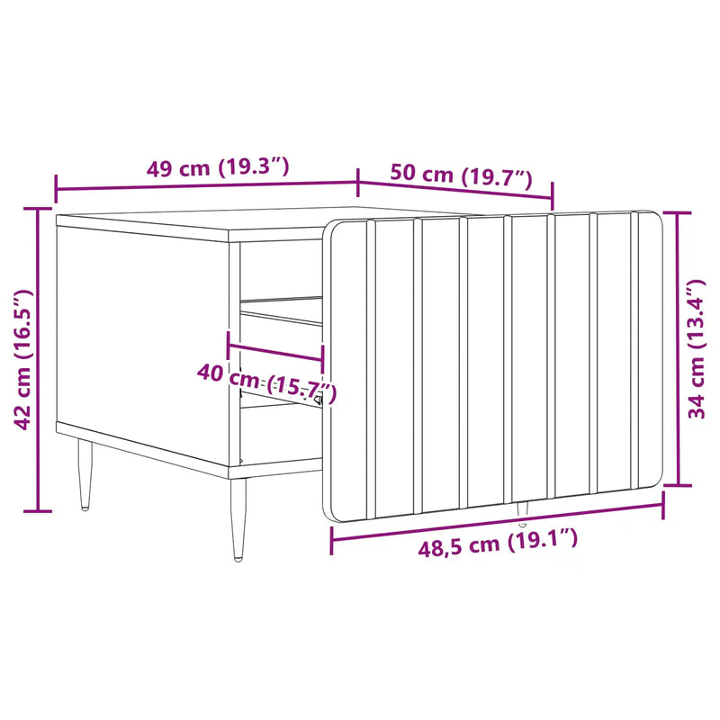 Coffee Table with Drawer White 49 x 50 x 42 cm Engineered Wood