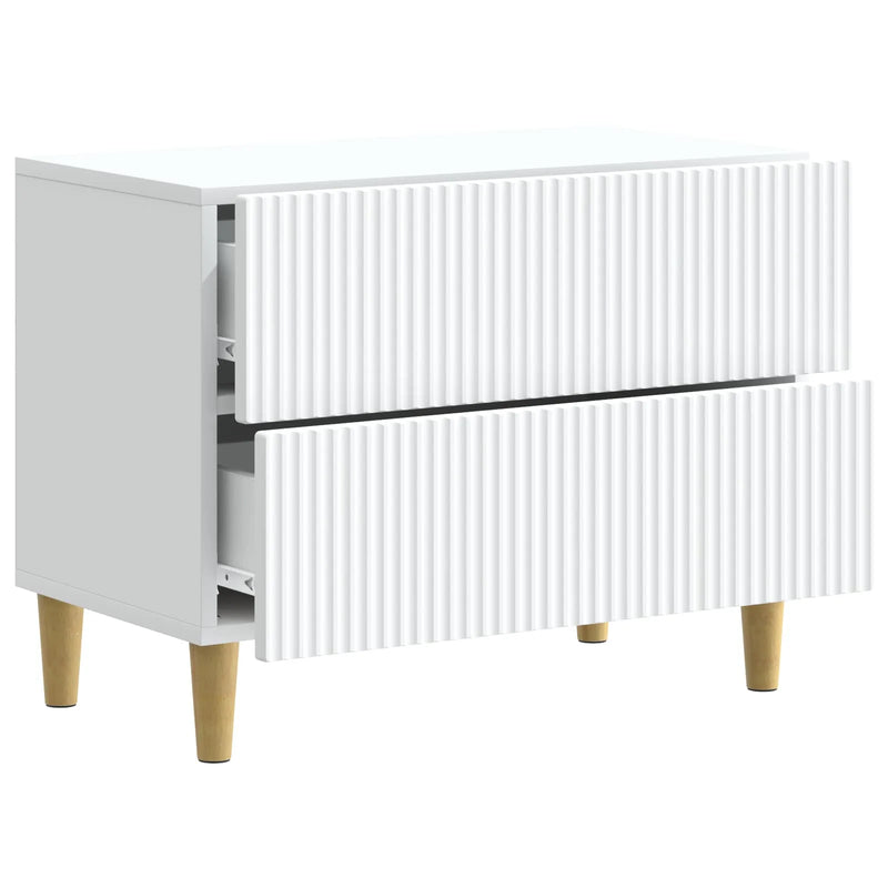 Bedside Cabinet White 62 x 34.5 x 48 cm Engineered Wood