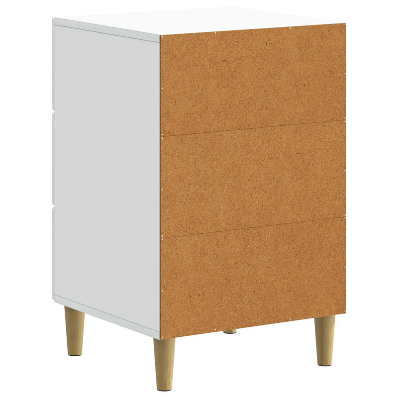 Bedside Cabinet White 43 x 41 x 66.5 cm Engineered Wood