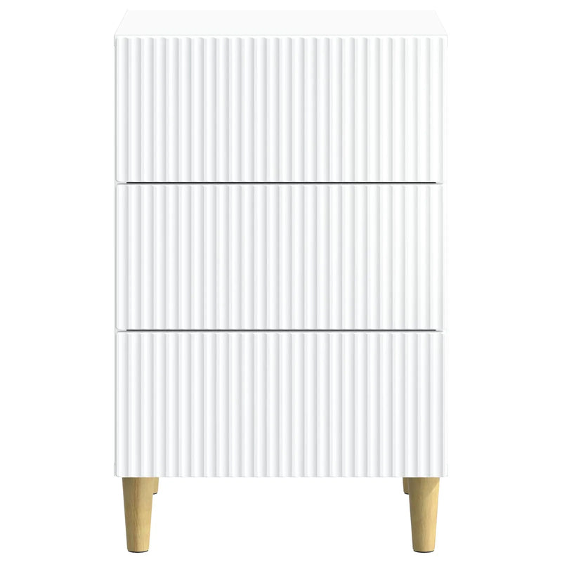 Bedside Cabinet White 43 x 41 x 66.5 cm Engineered Wood