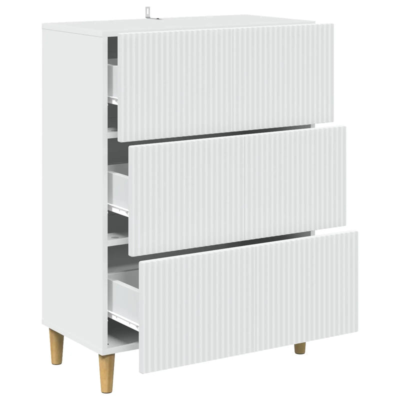 Drawer Cabinet White 66 x 34.5 x 90 cm Engineered Wood