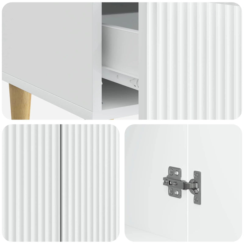 Sideboard with Drawer White 66 x 34.5 x 95 cm Engineered Wood