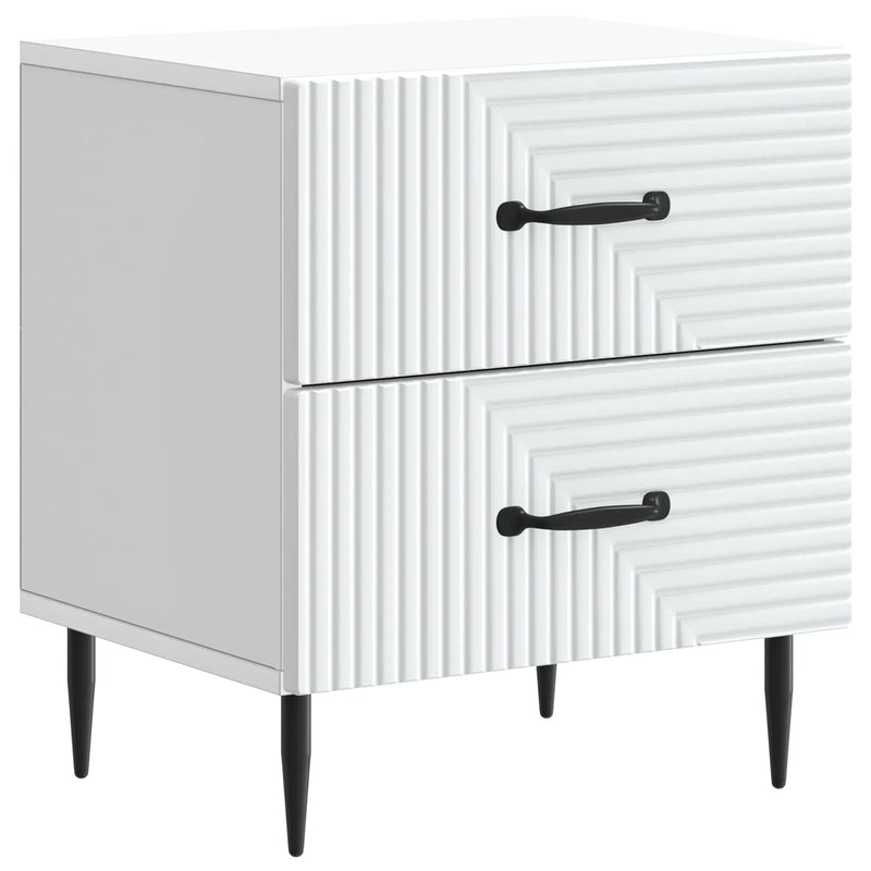 Bedside Cabinet White 43 x 34.5 x 47.5 cm Engineered Wood