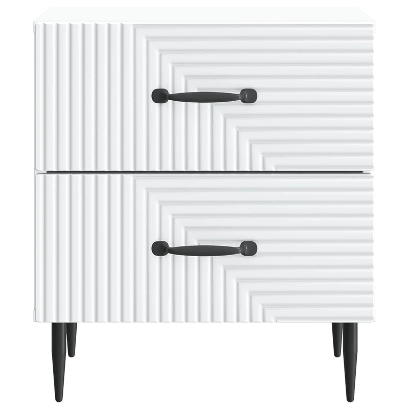 Bedside Cabinet White 43 x 34.5 x 47.5 cm Engineered Wood