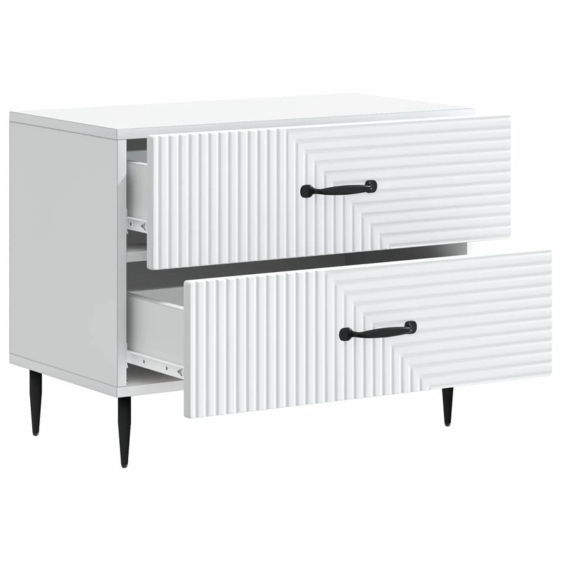 Bedside Cabinet White 62 x 34.5 x 47.5 cm Engineered Wood