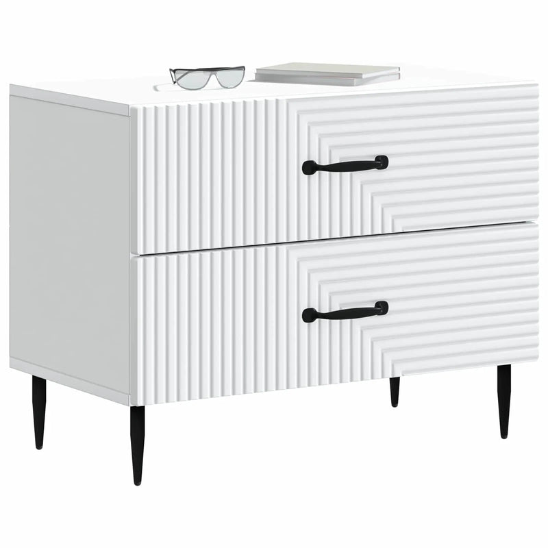 Bedside Cabinet White 62 x 34.5 x 47.5 cm Engineered Wood