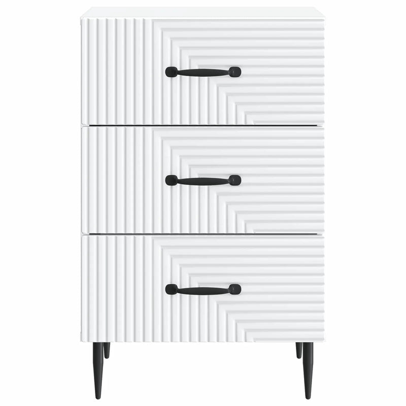 Bedside Cabinet White 43 x 41 x 66.5 cm Engineered Wood