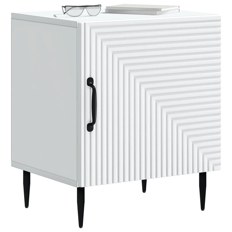 Bedside Cabinet White 43 x 34.5 x 50 cm Engineered Wood