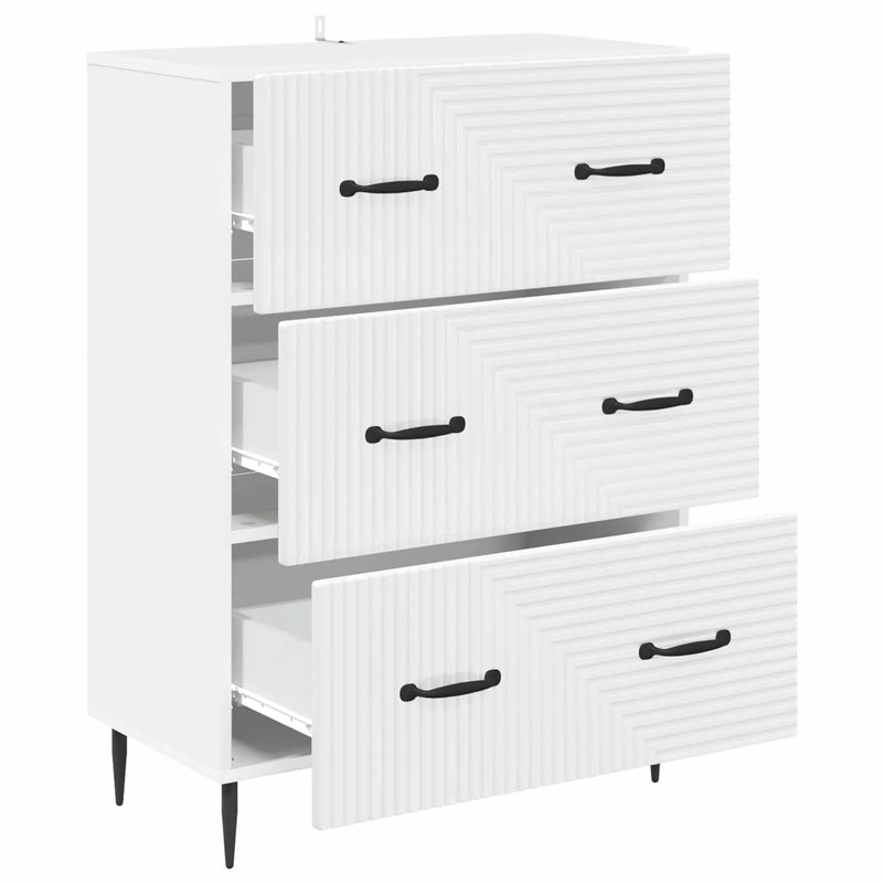 Drawer Cabinet White 66 x 34.5 x 89.5 cm Engineered Wood