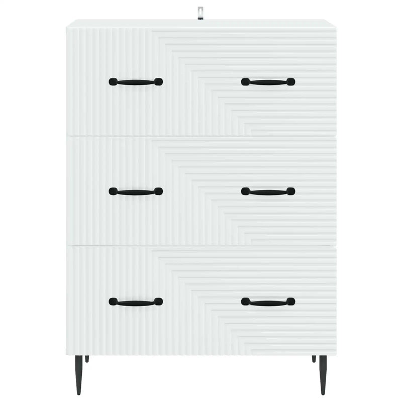 Drawer Cabinet White 66 x 34.5 x 89.5 cm Engineered Wood