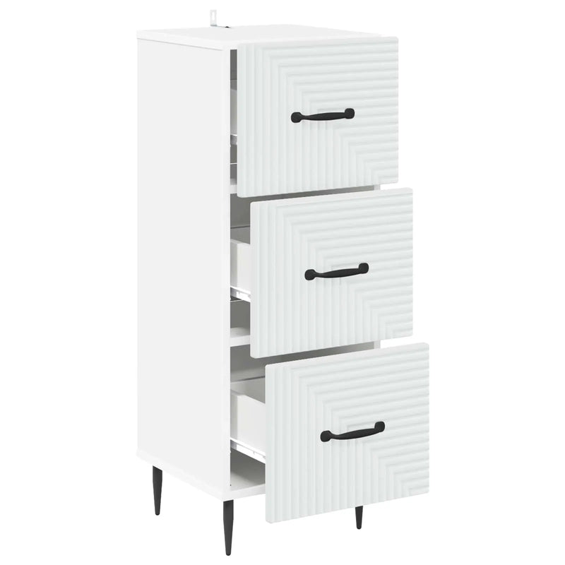 Drawer Cabinet White 33 x 34.5 x 89.5 cm Engineered Wood