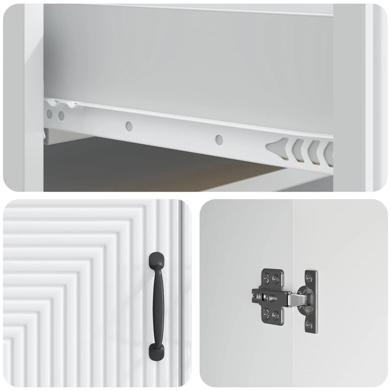 Sideboard with Drawer White 66 x 34.5 x 89.5 cm Engineered Wood