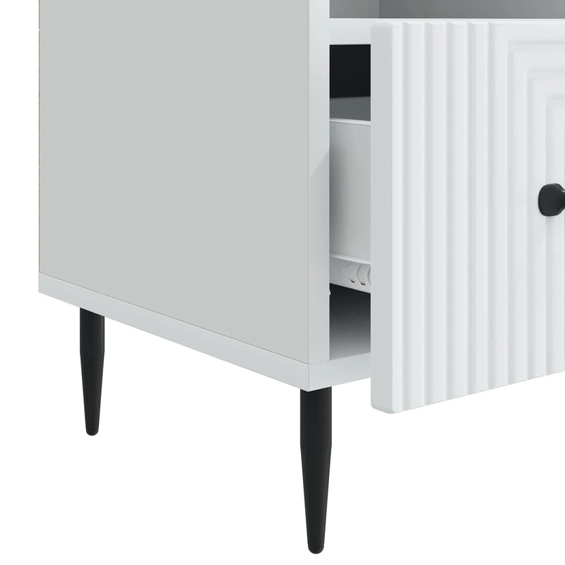 TV Cabinet with Drawer White 102 x 34.5 x 50 cm Engineered Wood