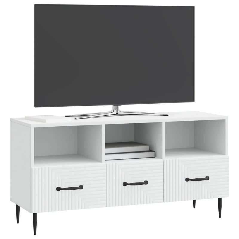 TV Cabinet with Drawer White 102 x 34.5 x 50 cm Engineered Wood