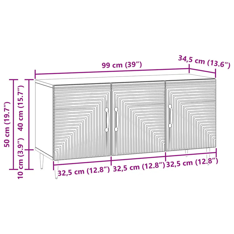 TV Cabinet White 99 x 34.5 x 50 cm Engineered Wood