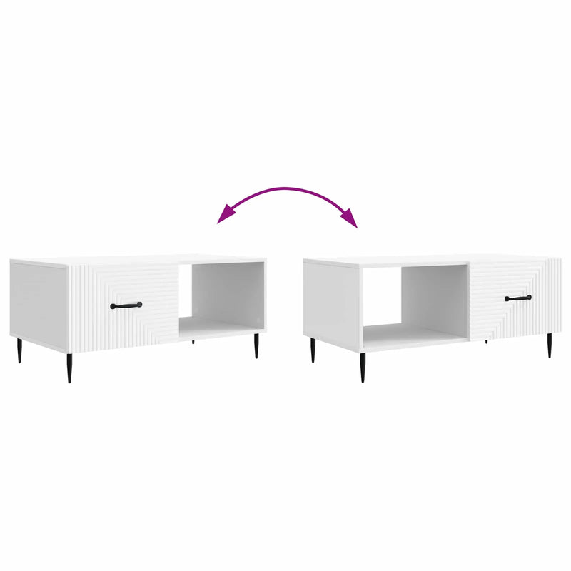 Coffee Table White 90 x 50 x 40 cm Engineered Wood