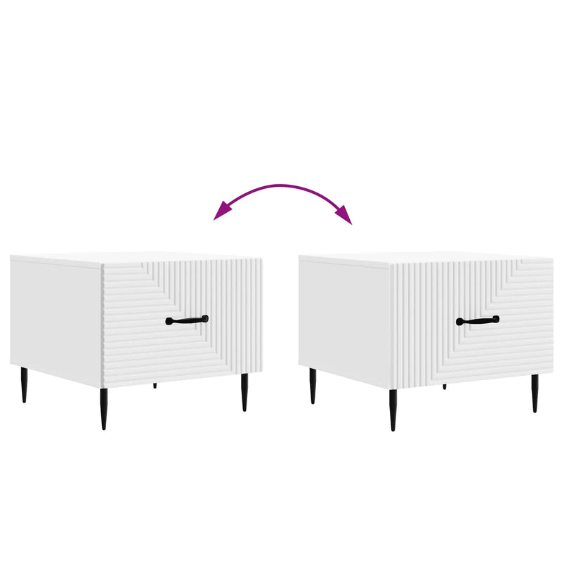 Coffee Table with Drawer White 49 x 50 x 40 cm Engineered Wood