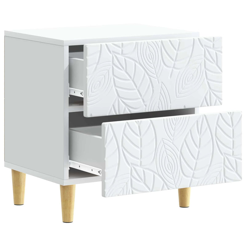 Bedside Table White 43 x 34.5 x 48 cm Engineered Wood