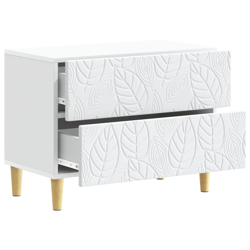 Bedside Table White 62 x 34.5 x 48 cm Engineered Wood