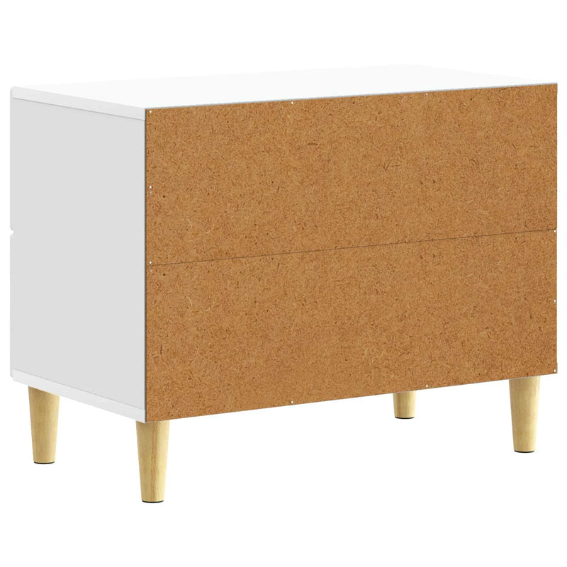 Bedside Table White 62 x 34.5 x 48 cm Engineered Wood
