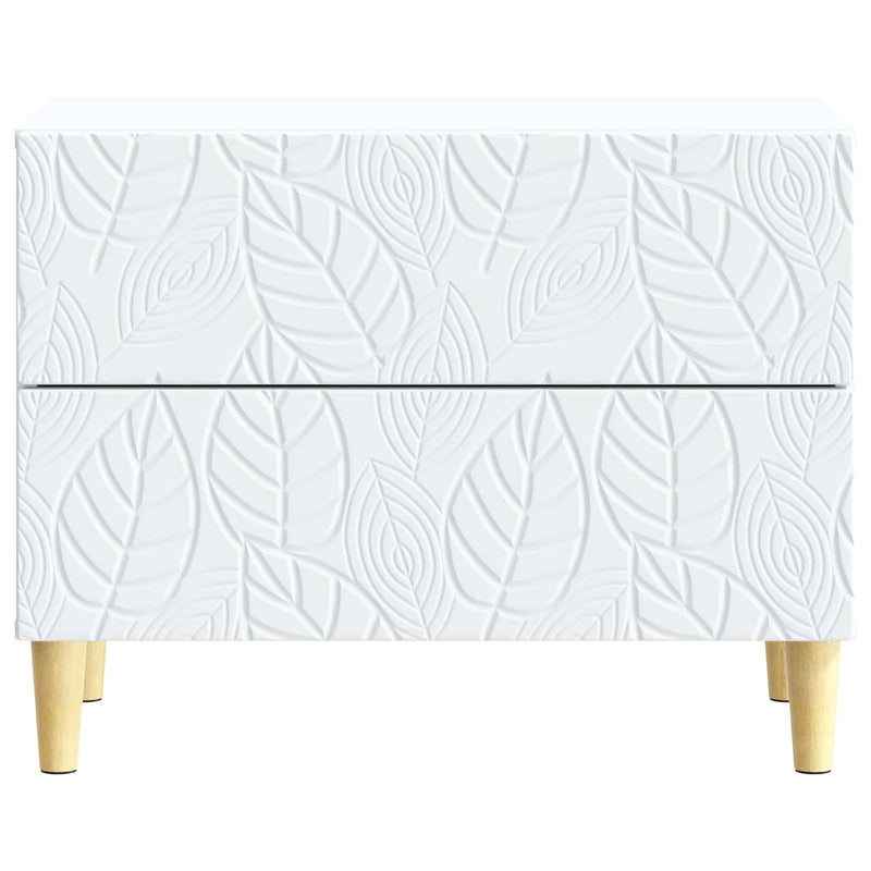 Bedside Table White 62 x 34.5 x 48 cm Engineered Wood