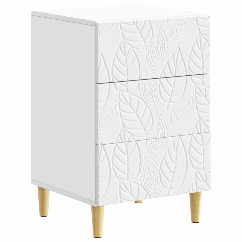 Bedside Table White 43 x 39.5 x 66.5 cm Engineered Wood