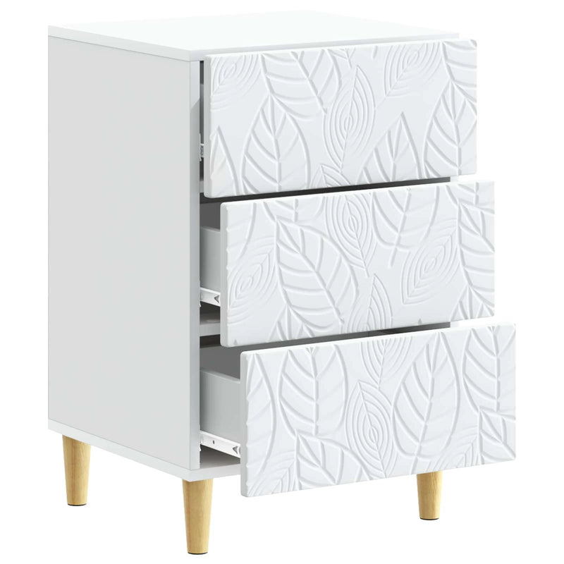 Bedside Table White 43 x 39.5 x 66.5 cm Engineered Wood