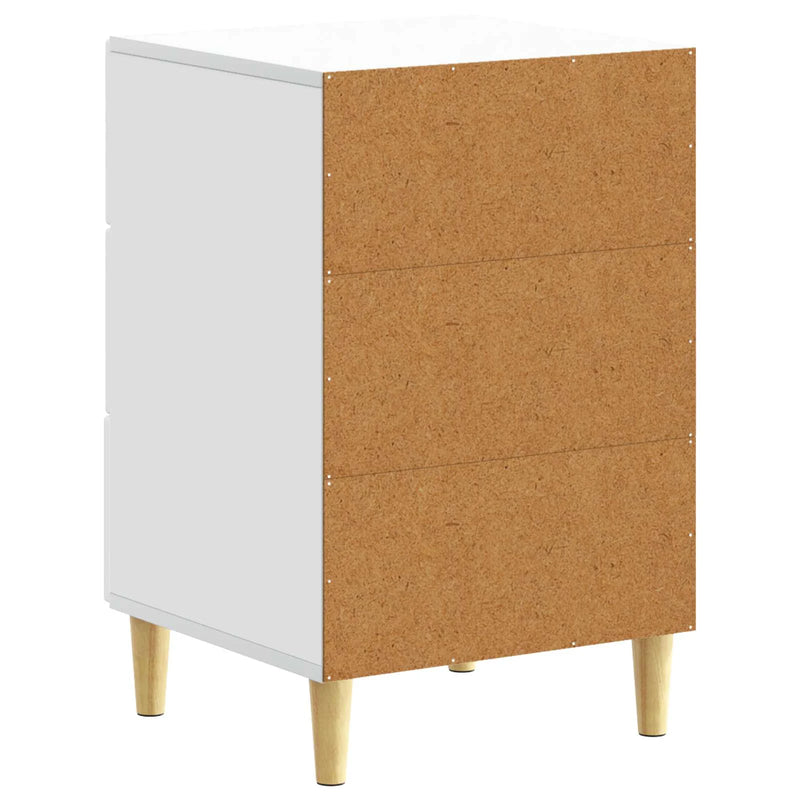 Bedside Table White 43 x 39.5 x 66.5 cm Engineered Wood