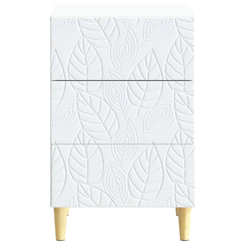 Bedside Table White 43 x 39.5 x 66.5 cm Engineered Wood