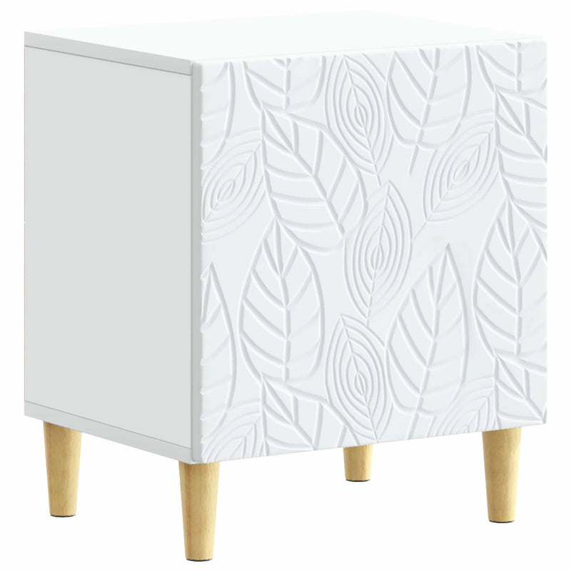 Bedside Table White 43 x 34.5 x 50 cm Engineered Wood