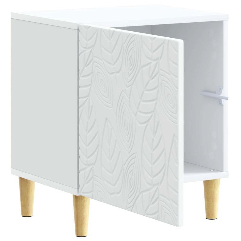 Bedside Table White 43 x 34.5 x 50 cm Engineered Wood