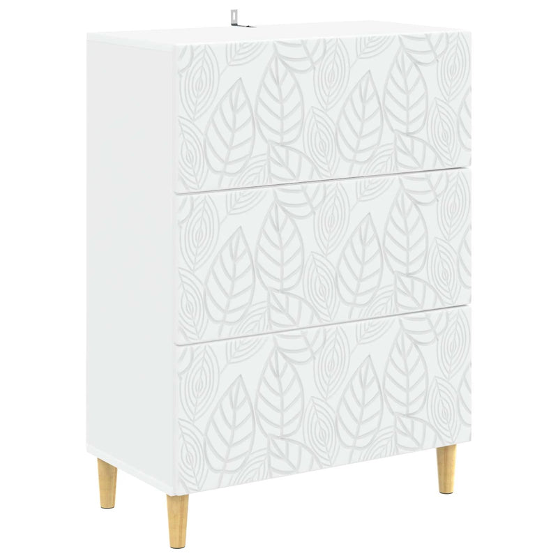 Drawer Cabinet White 66 x 34.5 x 90 cm Engineered Wood